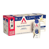 Atkins Vanilla High Protein Shake, 15g Protein, Low Glycemic, Low Carb and Low Sugar Protein Shakes, Keto Friendly Ready to Drink Shakes, 12 Vanilla