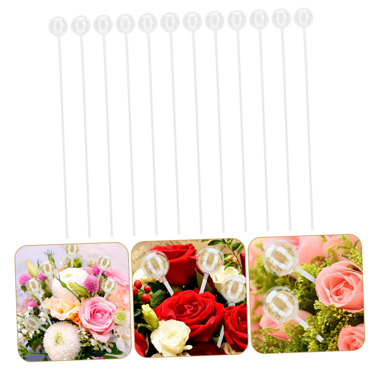PERSELOSO 100sets Chocolate Bouquet Base Transparent Chocolate Holders for Flower Support Rack Elegant for Bouquets Parties Special Occasions
