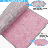 FLOWTECC 3/6PCS 2024 New Multifunctional Non-Scratch Wire Dishcloth for Wet and Dry, New Double Layer Dishwashing Rags for Washing Dishes, Kitchen