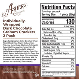 Asher's Chocolates, Chocolate Covered Grahams, Gourmet Sweet and Salty Candy, Individually Wrapped Snack, Family Owned Since 1892 (Dark Chocolate, 15