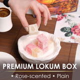 Turkish Delights Candy Gift Box - Rose and Plain Turkish Delight, Original Lokum Candy, Traditional Turkish Food Sweet, 7.05 oz (200g)