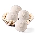 Wool Dryer Balls Organic 4 Pack XL,Laundry Dryer Balls,100% New Zealand Wool Natural Fabric Softener,Reusable 1000 Loads,Shorten Drying Time & Reduces