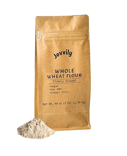 Jovvily Whole Wheat Flour - 3 lb - Always Pure - Vegan - Single Ingredient