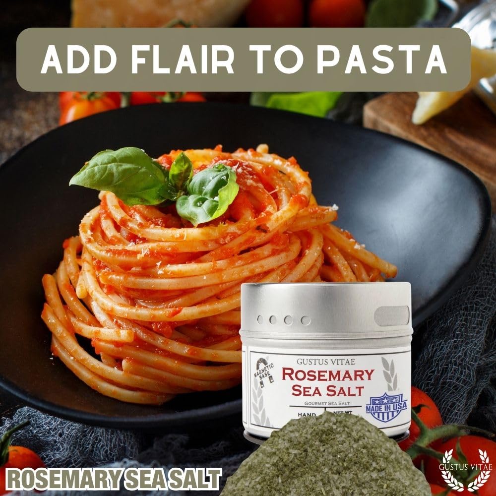 Rosemary Sea Salt | Gourmet Infused Sea Salt | Artisanal Seasoning | - Non GMO, All Natural | Sustainably Sourced, Ultra Premium | Handcrafted in