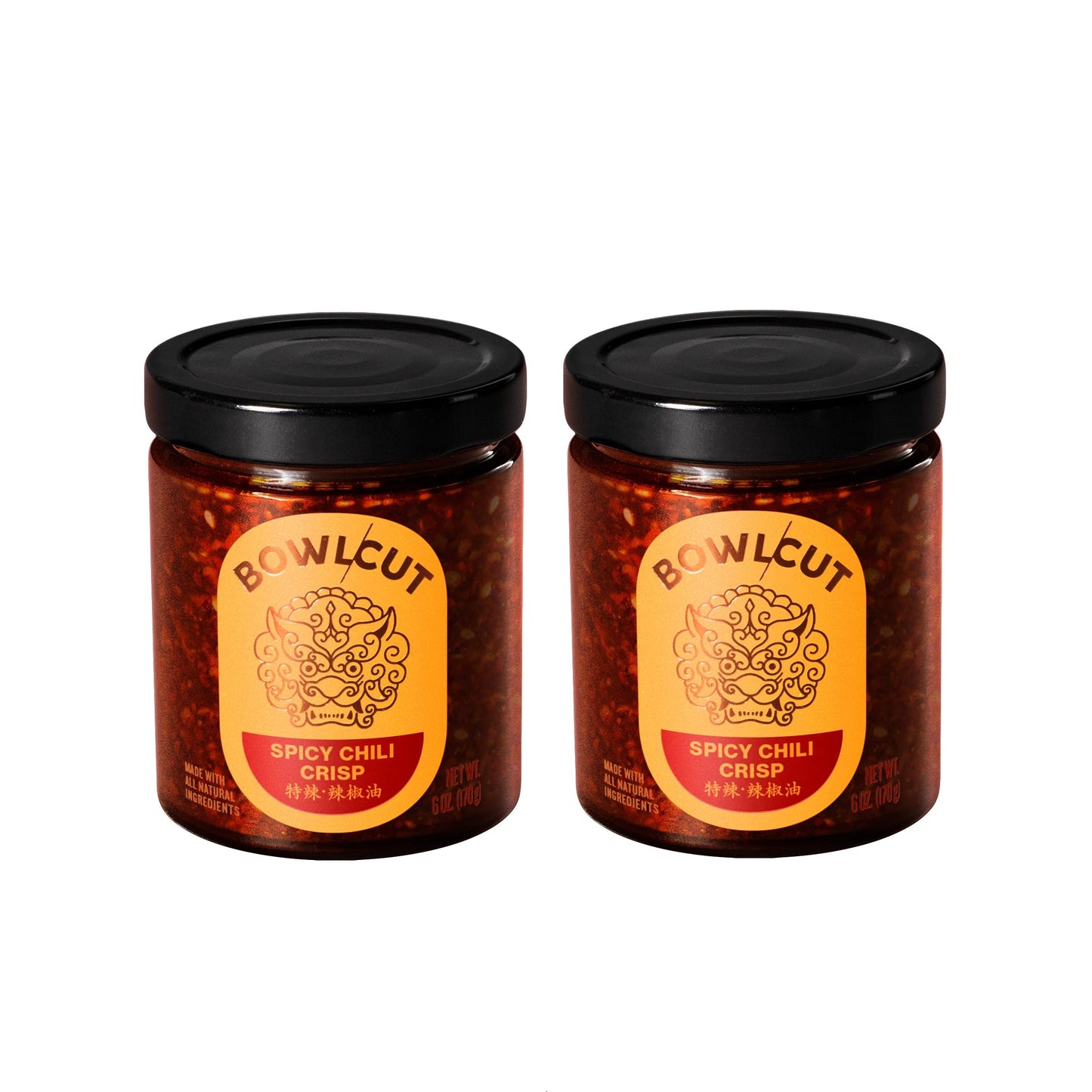 Bowlcut All Natural, Gluten Free, Vegan, Made in USA Chili Crisp, Chili Oil with Chili Flakes & Hot Sauce Alternative for Eggs, Pasta, Dumplings