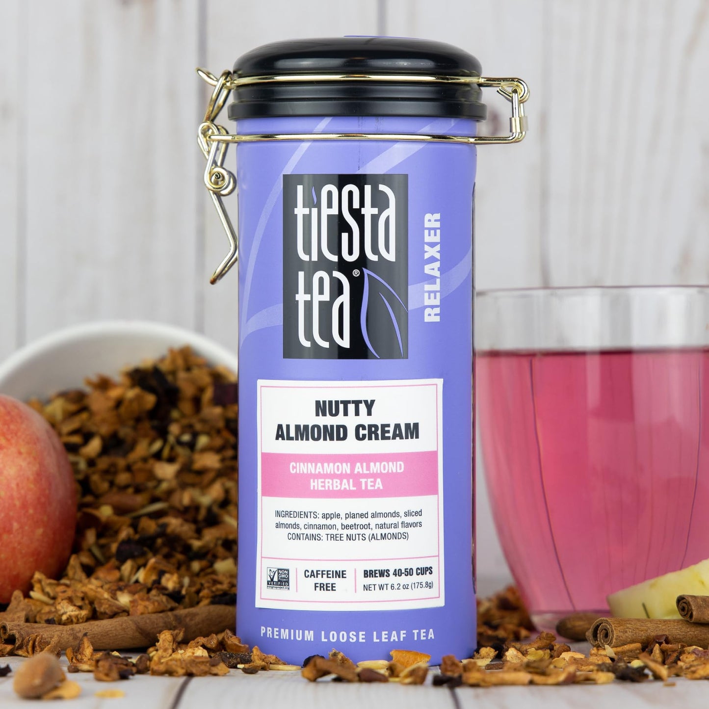 Tiesta Tea - Nutty Almond Cream, Premium Loose Leaf, Cinnamon Almond Herbal Tea Blend, Non-Caffeinated, Make Hot or Iced & Brews Up to 50 Cups, 6.2