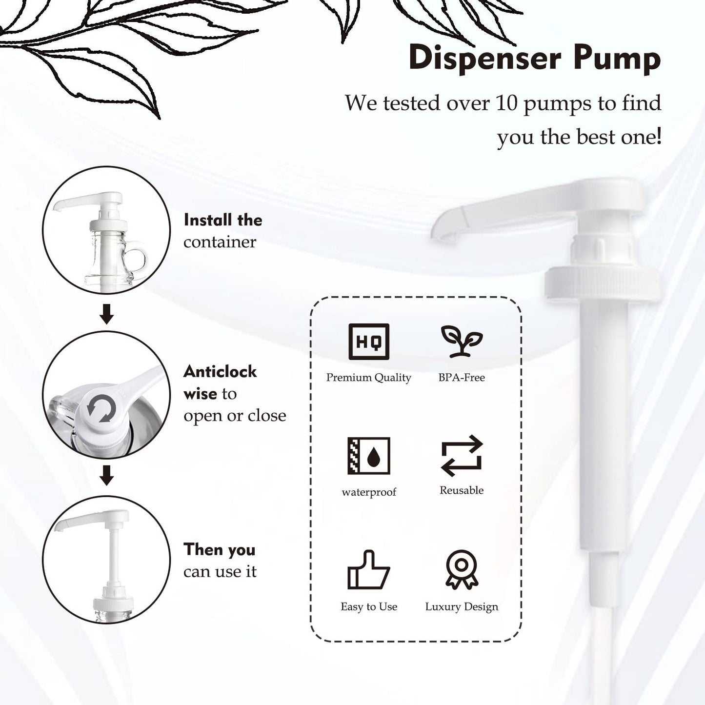 2 Pcs Glass Liquid Laundry Detergent Dispenser, Half Gallon Laundry Soap Dispenser for Laundry Room (64 oz. Each), Laundry Detergent Bottles with Pump
