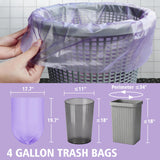 FUGUIR 4 Gallon Trash Bags, 120 Counts Small Colorful Garbage Bags, Easy Tearing Wastebasket Bin Liners for Home Office Kitchen, 6 Colors