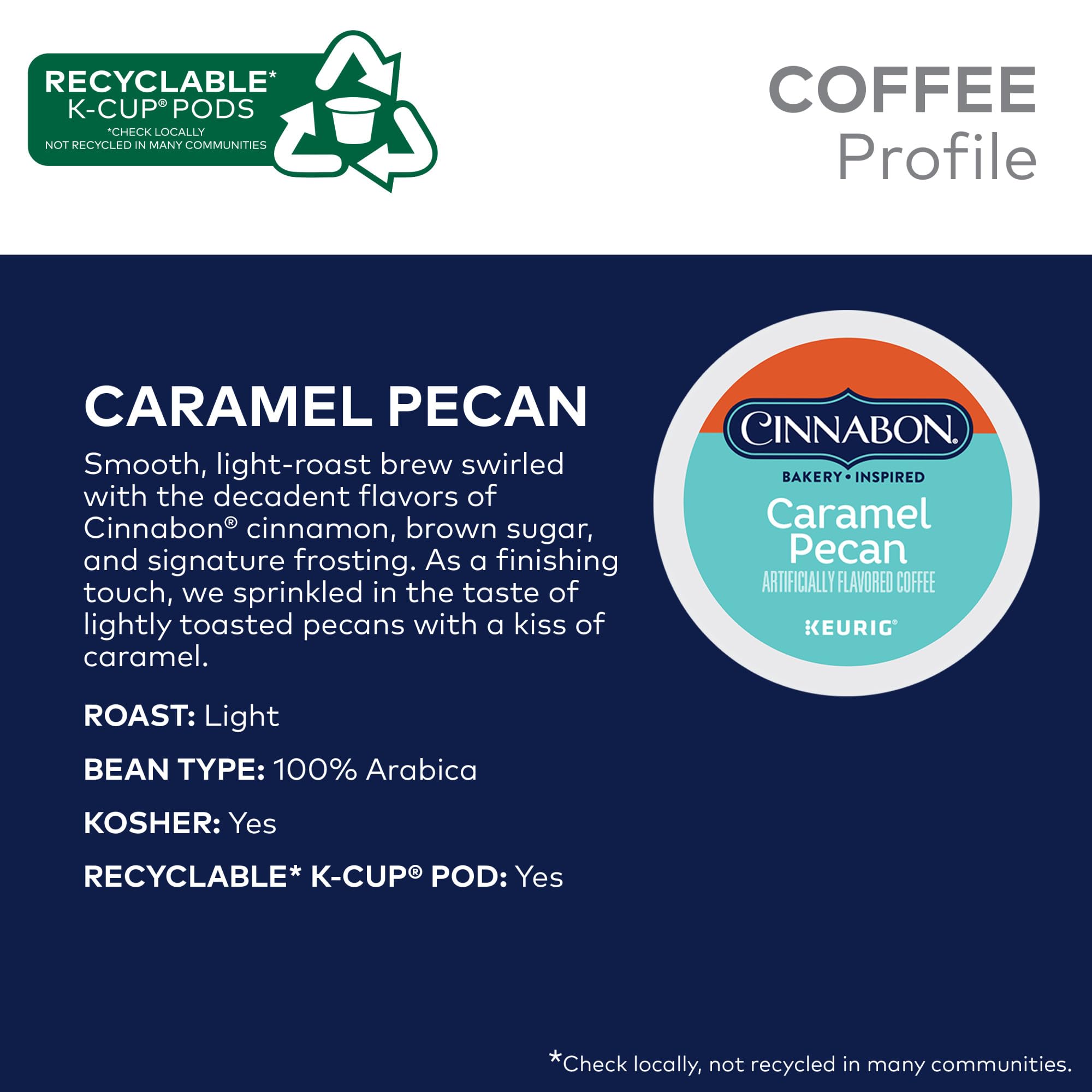 Cinnabon Caramel Pecan Coffee, Keurig Single Serve K-Cup Pods, 96 Count
