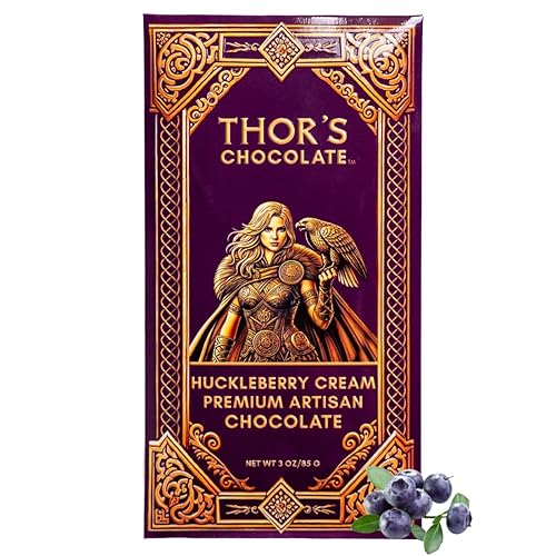Thor's Chocolate Huckleberry Cream White Chocolate Bar 2-Pack (2 x 3 oz) | Bean to Bar Artisan, Silky Smooth, Fruity, Small Batch Handcrafted Gourmet