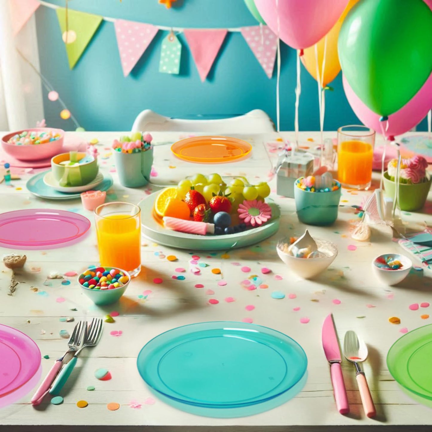 Party Essentials Hard Plastic 9-Inch Round Party/Luncheon Plates, Assorted Neon, 20-Count
