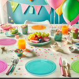 Party Essentials Hard Plastic 9-Inch Round Party/Luncheon Plates, Assorted Neon, 20-Count