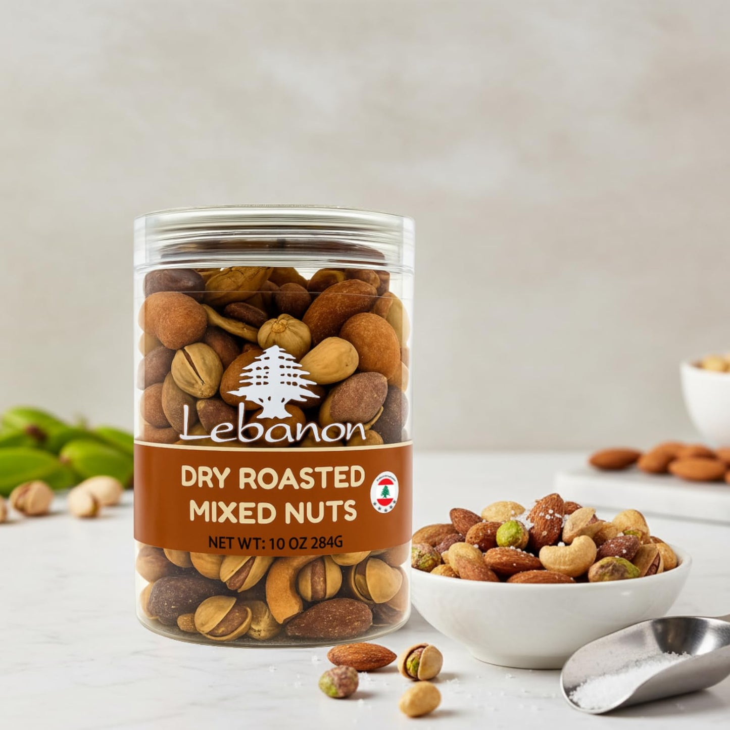 Lebanon - Premium Roasted Mixed Nuts, 10 oz (284g), Mix of Almonds, Cashews, Pistachios, Hazelnuts and Kri Peanuts