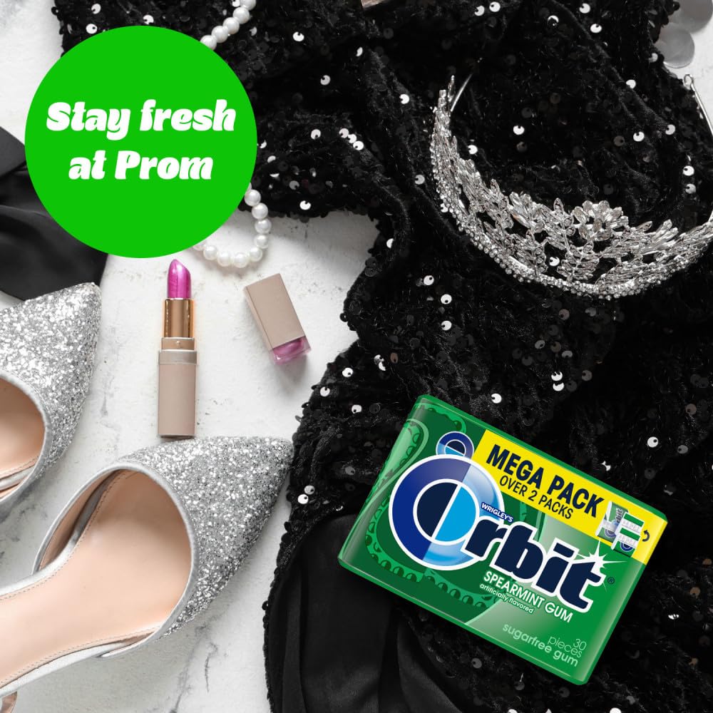 ORBIT Spearmint Sugar Free Chewing Gum Graduation and Prom Night Essential Grad Gift, 30 Piece Pack