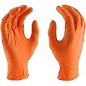 West Chester PosiGrip 2940 7 MIL Industrial Grade Nitrile Gloves - [Pack of 90] Orange, X-Large, Powder-Free Gloves with Diamond Embossed Textured