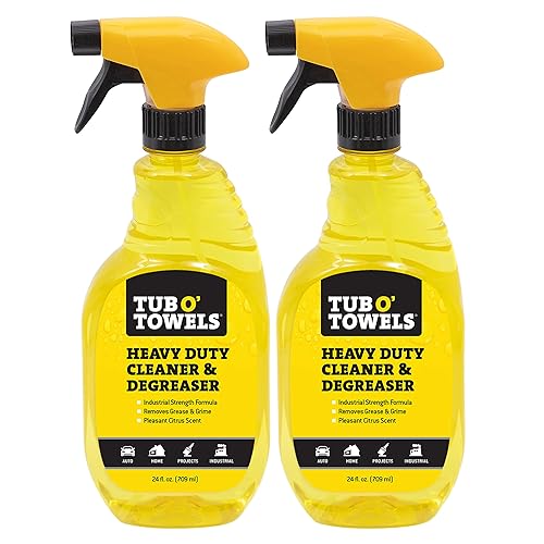 Tub O' Towels Heavy Duty Cleaner and Degreaser Spray Helps in Removing Oil Tar Paint Dirt Caulk Grease Grime Gunk Epoxies, Industrial Strength, Home