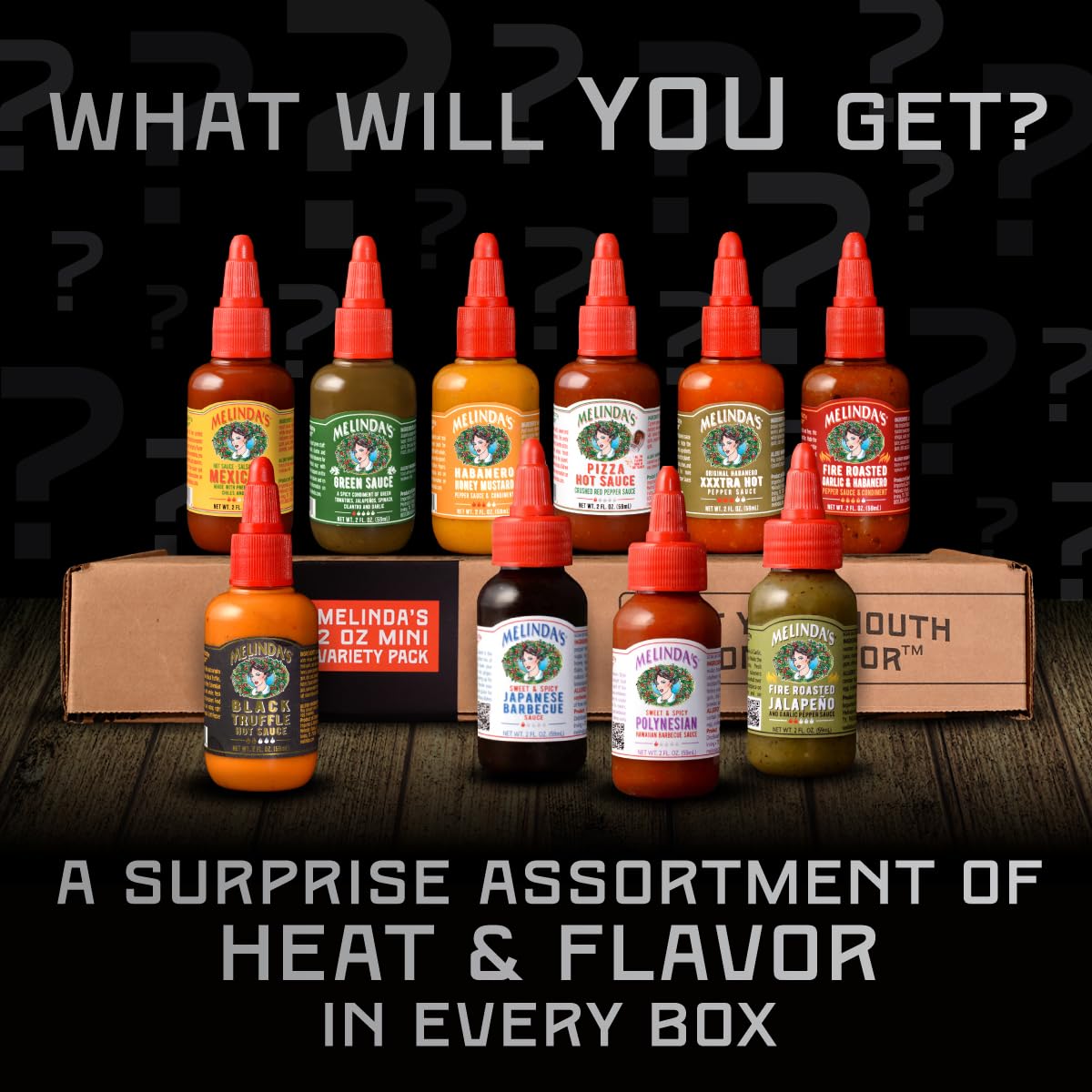 Melinda's Mini Hot Sauce Variety Pack - 30 Pack (2 Oz Each) - Gourmet Hot Sauce Gift Set with Travel Friendly Mini Bottles in 6+ Flavors