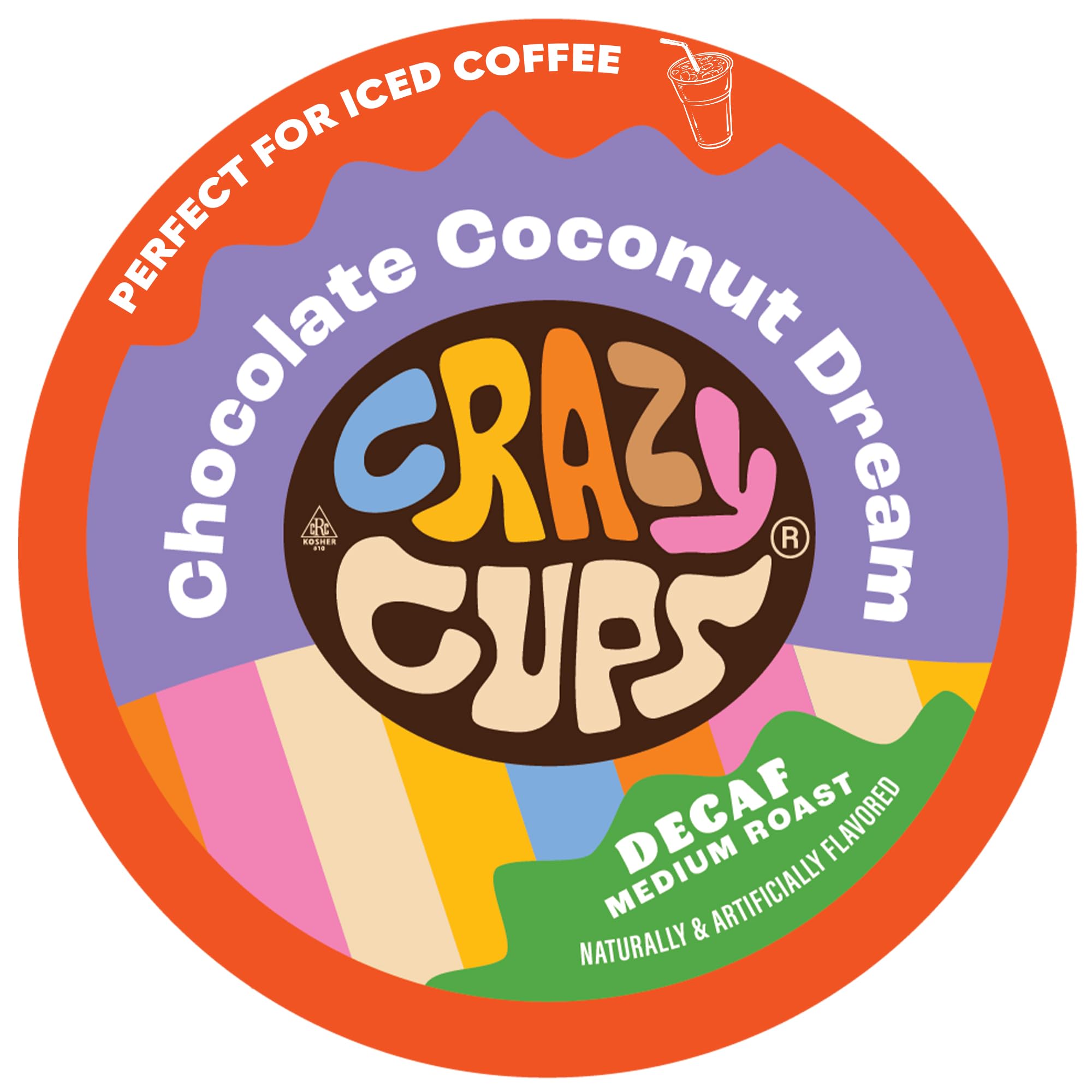 Crazy Cups Flavored Decaf Hot or Iced Coffee, for the Keurig K Cups 2.0 Brewers, Chocolate Coconut Dream, 22 Count