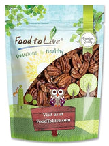 Food to Live - Dry Roasted Pecan Halves, 1 Pound - Oven Roasted Nuts, Unsalted, No Oil Added, Vegan, Kosher, Bulk. Good Source of Protein and Fiber.