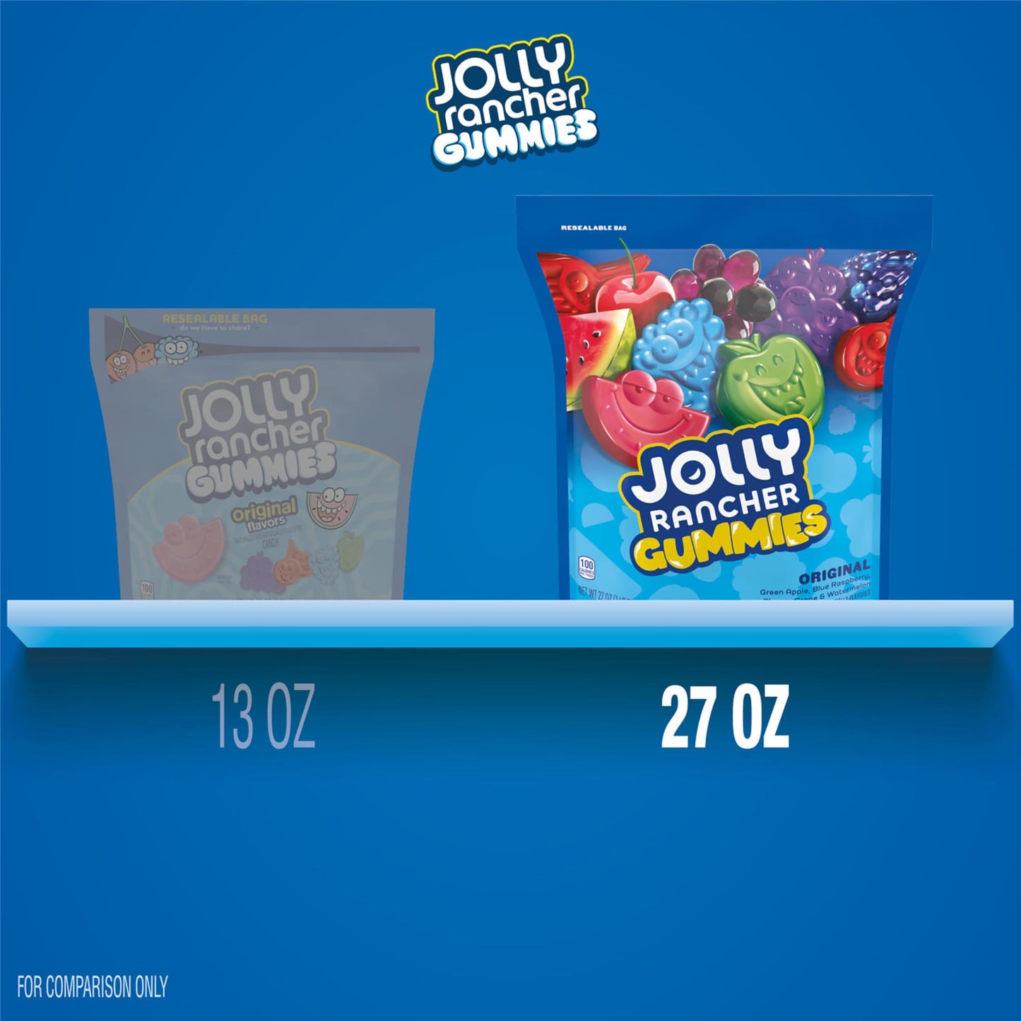 JOLLY RANCHER Gummies Original Fruit Flavored Candy Bag, 27 oz