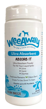 Wee Away Absorb It Quick Clean Absorbent Carpet Deodorizer Powder - Fast Absorbing & Pet Odor Eliminator for Home - Easy Sweep Cleanup for Urine & Pet