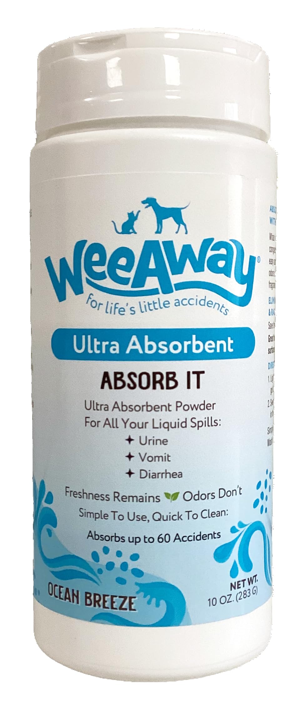 Wee Away Absorb It Quick Clean Absorbent Carpet Deodorizer Powder - Fast Absorbing & Pet Odor Eliminator for Home - Easy Sweep Cleanup for Urine & Pet
