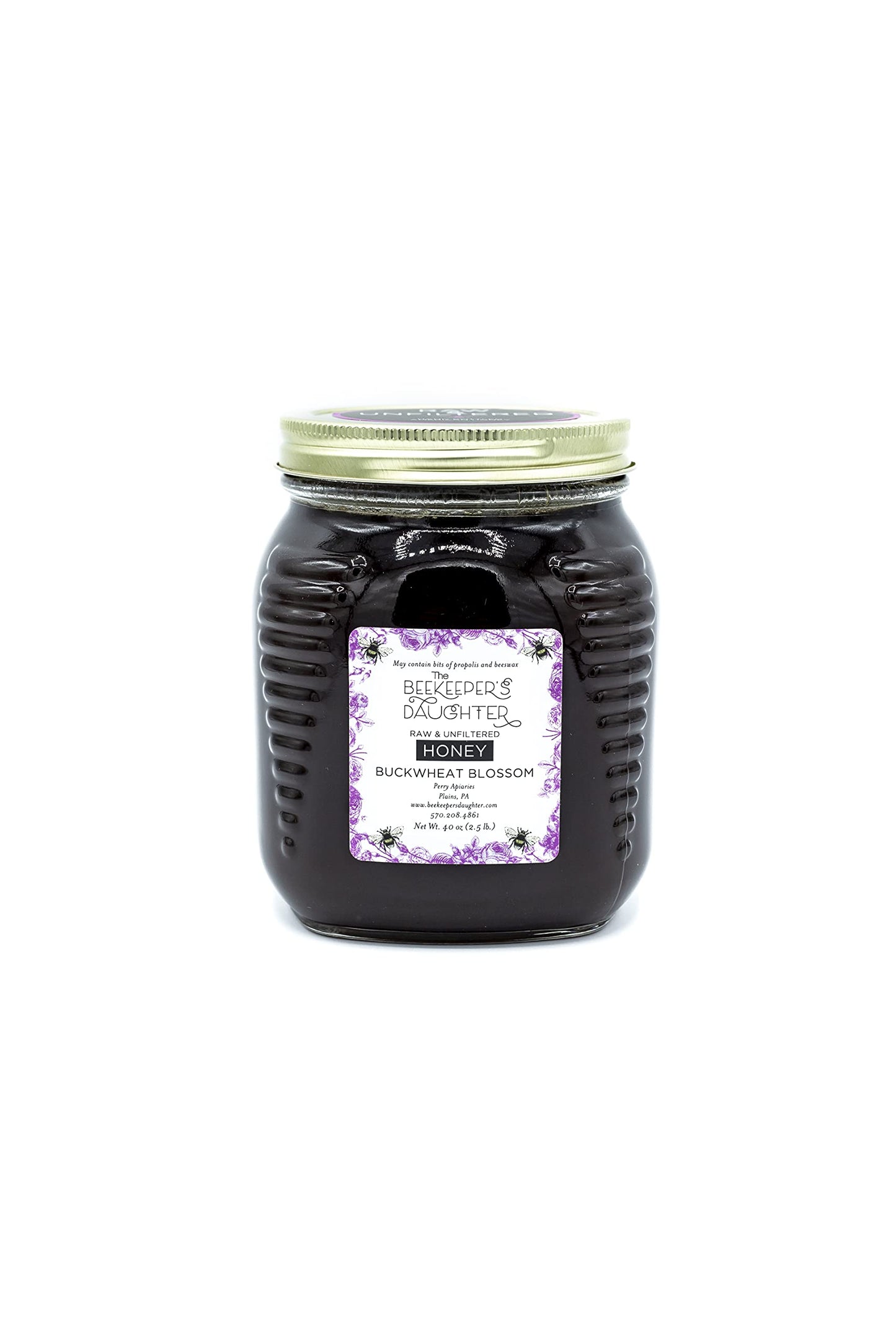 Beekeepers Daughter Raw Buckwheat Blossom Honey by the Beekeeper's Daughter - 2.5 lb Jar (2.5 pound)…