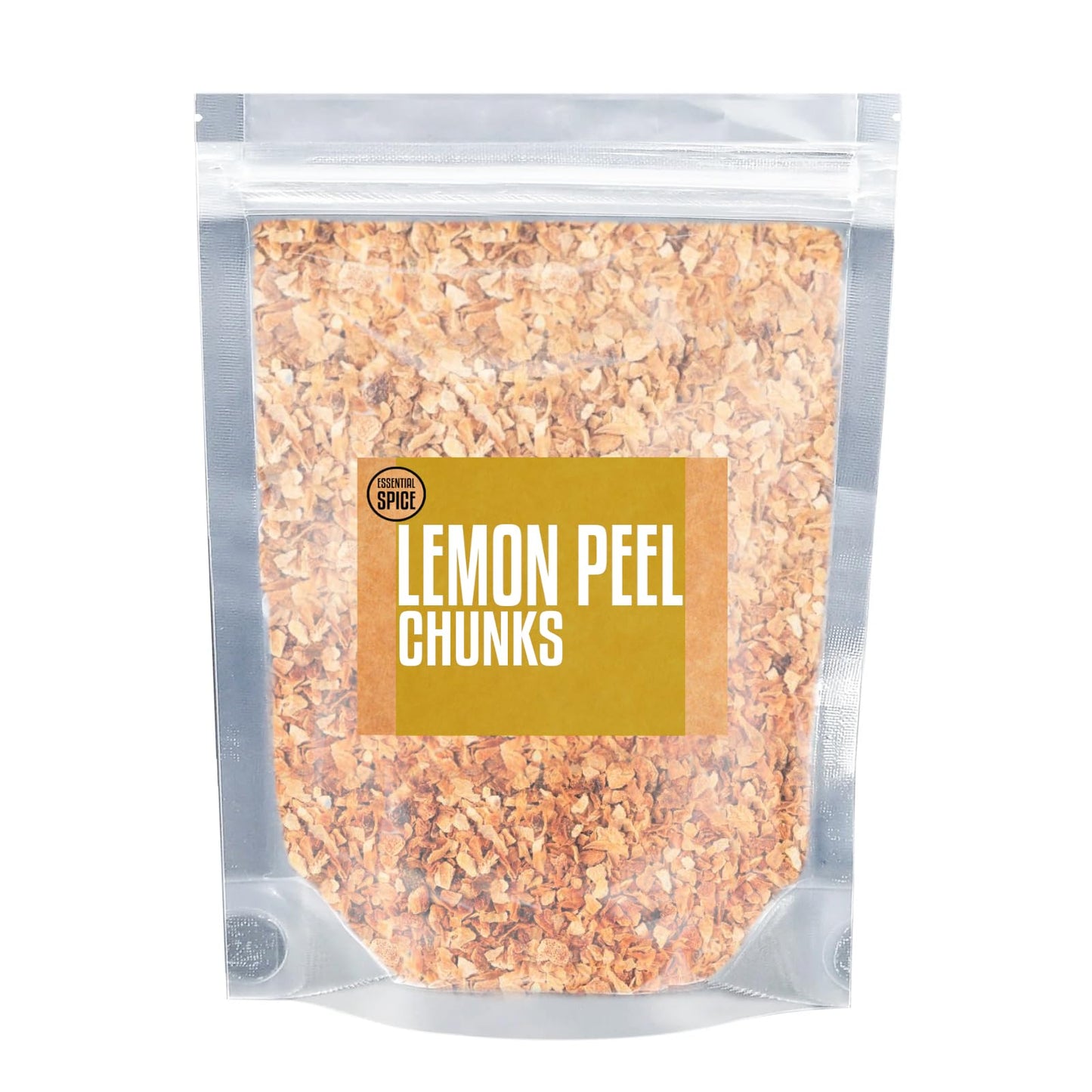 Essential Spice Lemon Peel Chunks, 4 oz Bottle - Zesty, Bright & Aromatic Citrus Flavor - Perfect for Baking, Tea, Cocktails & Culinary Use - Dried