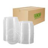 Eco-Products GreenStripe Compostable Plastic Cup Flat Lids, Case of 1000, Perforated Straw Hole, Fits 7 & 10oz Cups, Made From PLA Renewable Plant