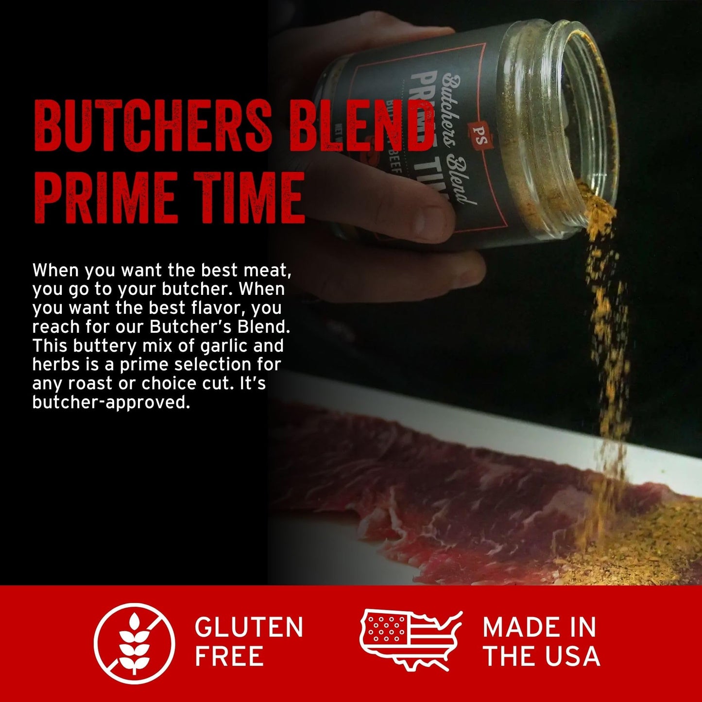 PS Seasoning Prime Time Buttery Beef Rub 2 pack - Prime Rib and Steak Seasoning Blend with Garlic Herbs and Butter Flavor | Butcher Style Beef Roast