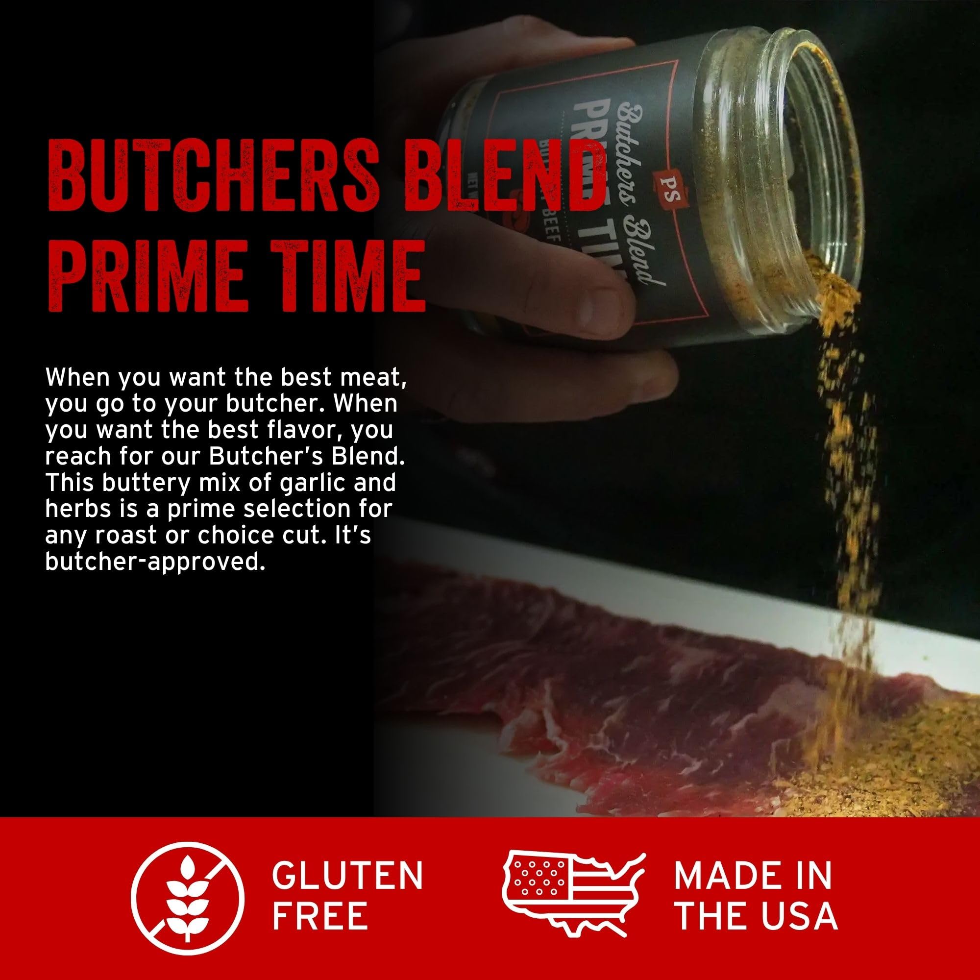 PS Seasoning Prime Time Buttery Beef Rub 2 pack - Prime Rib and Steak Seasoning Blend with Garlic Herbs and Butter Flavor | Butcher Style Beef Roast