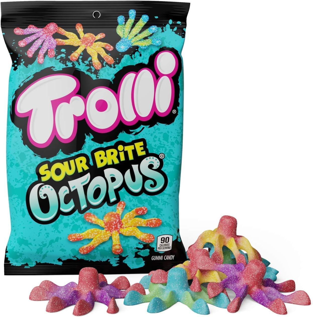 Ferrara Candy Company Trolli Sour Brite Octopus, Original Flavor, 120g/4.2 oz. Bag (Imported from Canada)