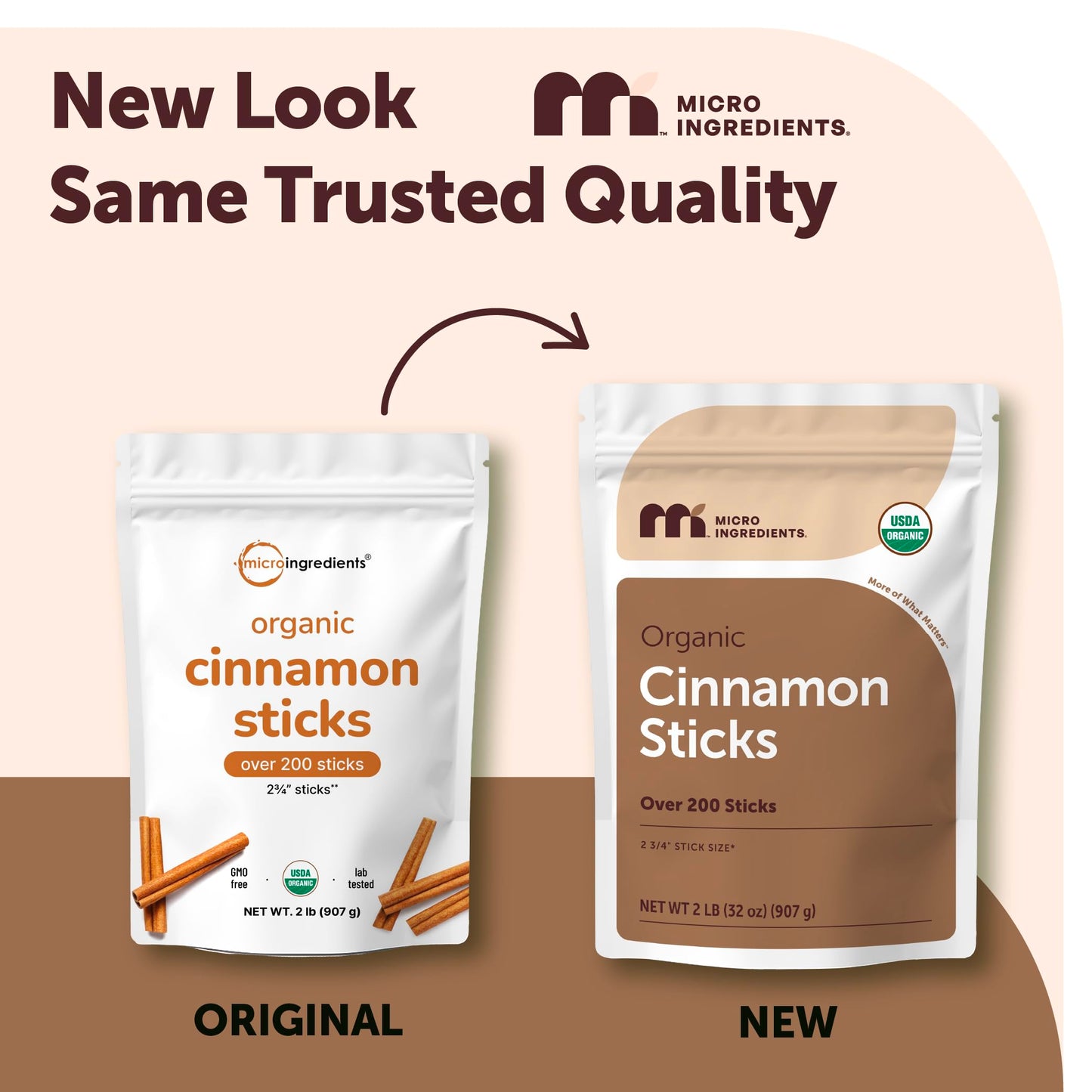 Micro Ingredients Organic Cinnamon Sticks Whole, 2lb (200+ Sticks) | Bold Aroma & Flavor | Great for Tea, Desserts & Cooking | Non-GMO, Vegan