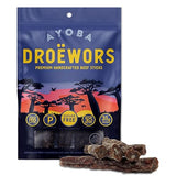 Ayoba Traditional Droewors Grass Fed Beef Paleo Sticks (2 Ounce, Pack of 1) - Keto Friendly, Air-Dried Beef Protein Snacks - Low Carb, Gluten Free