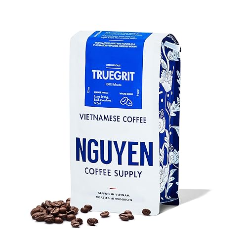 Nguyen Coffee Supply - Truegrit Robusta: Medium Roast Premium Whole Coffee Beans, Vietnamese Single Origin, Direct Trade, Low Acid with High Caffeine
