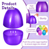 SpringFlower 12 PCS Jumbo Easter Eggs, 10" Large Plastic Easter Eggs for Easter Egg Hunt, Empty Easter Eggs for Filling Treats, Basket Stuffers