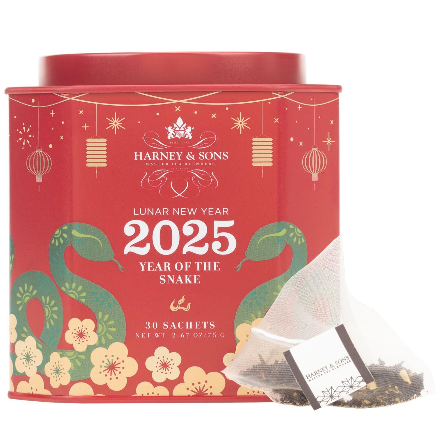 Harney & Sons Lunar New Year 2025 Tea, Year of the Snake, Great for Birthdays, Anniversaries, Black tea with toasted rice, coconut, sesame and caramel