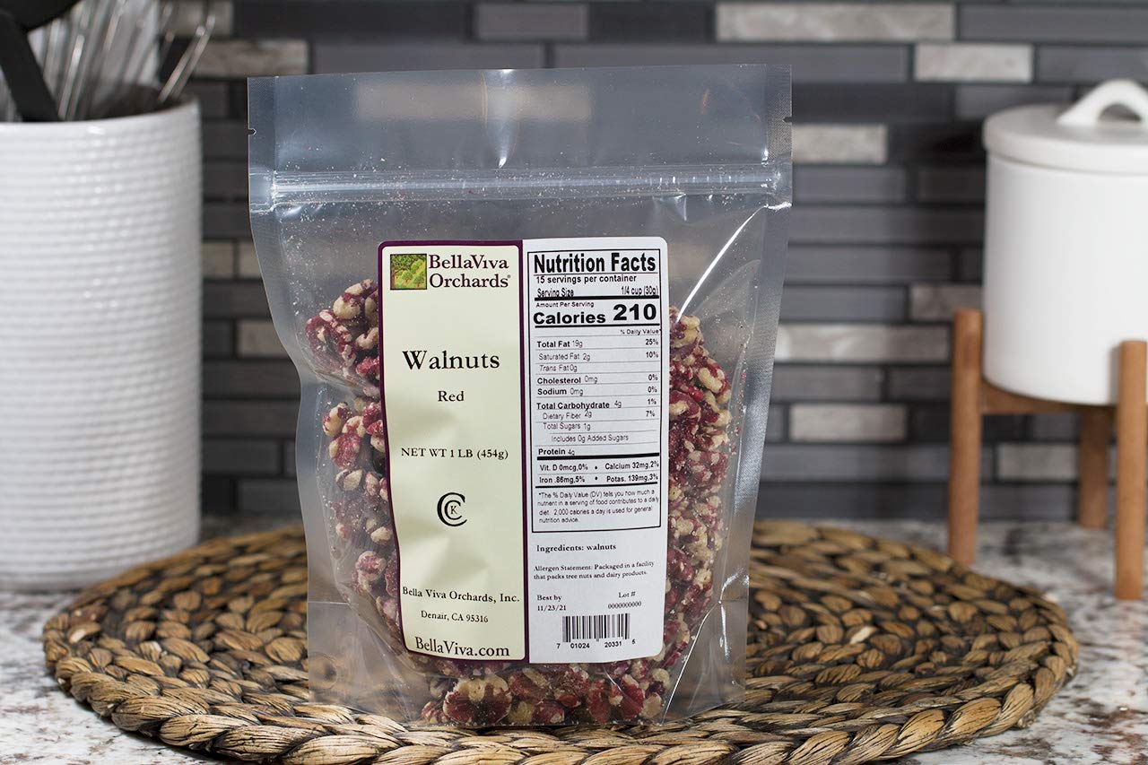 Bella Viva Orchards Red Walnuts (Shelled), 1 lb of Red Walnuts (Shelled)