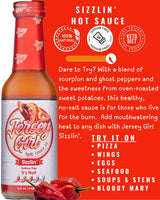 Jersey Girl Hot Sauce 5oz (Variety Pack 3, Classic Habanero, Sizzlin Ghost Pepper & Scorchin' Carolina Reaper) Sodium Free Hot Sauce Set