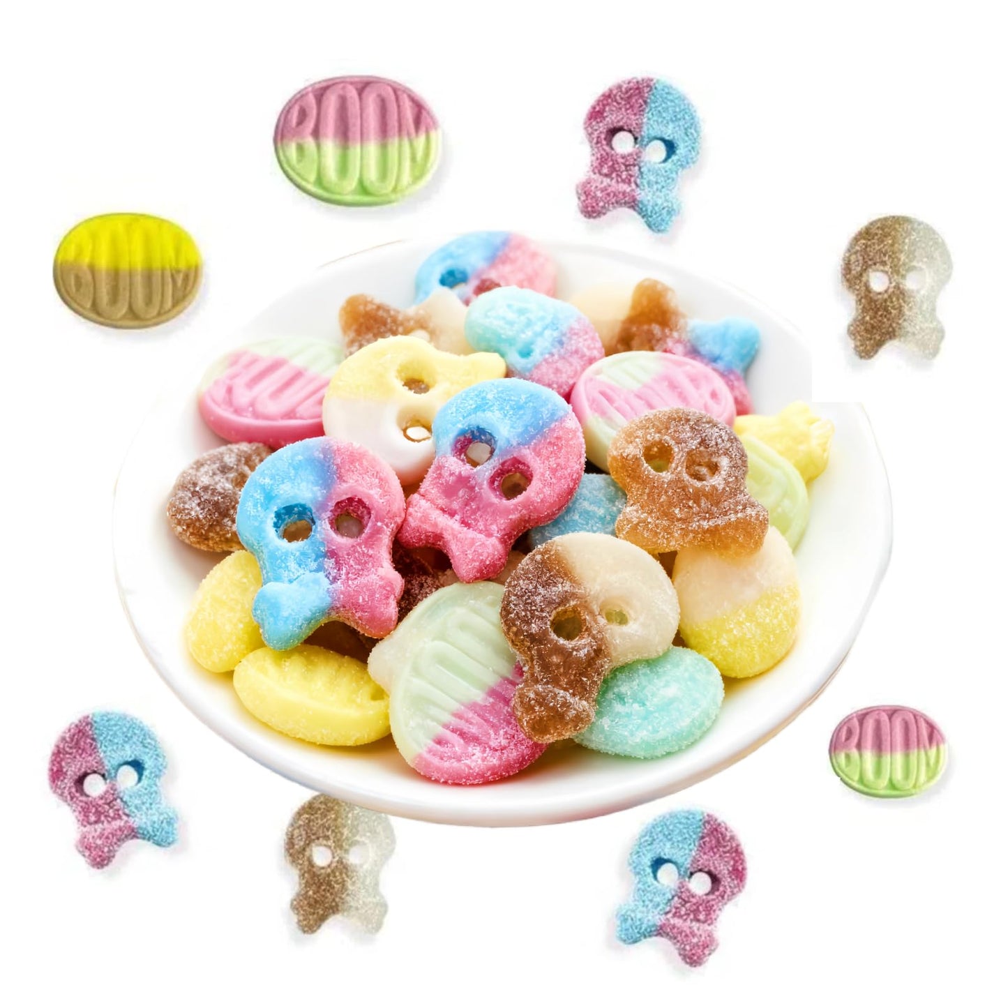 Bubs Swedish Candy Mix - Sour Gummies&Gummy Skulls, Swedish Sour & Sweet Gummy Candy - Pick and Mix Assortment, Chewy Imported Snacks?Total 2 Packs
