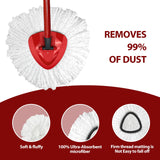 Spin Mop Replacement Head for O-Ceda EasyWring 1-Tank System, Microfiber Mop Refills for Home Cleaning, 6 Cedar Mop Replace Heads with 1 Replacement