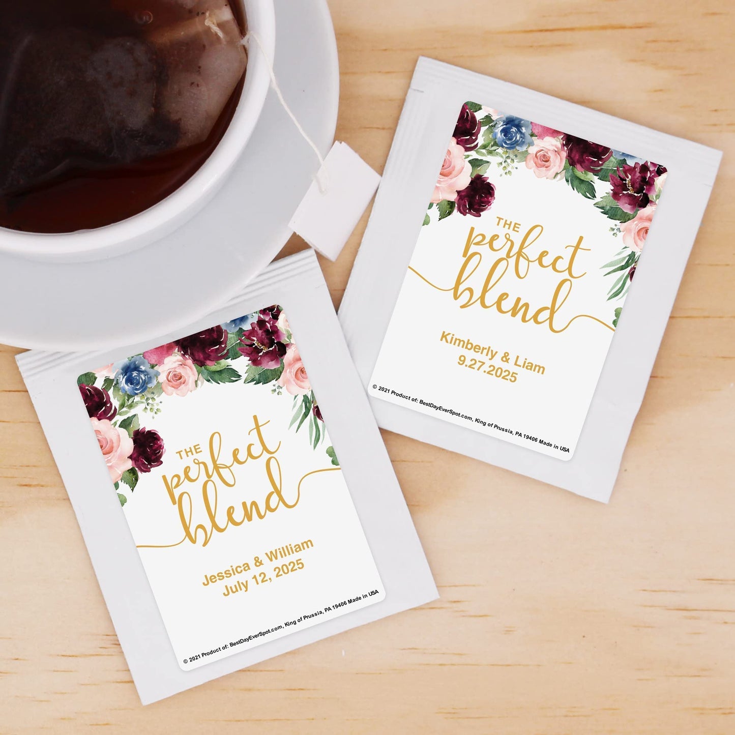 Best Day Ever Spot Tea Party Favors, Perfect Blend Personalized Tea Bags, Tea Bag Favors, Tea Wedding Favor, Tea Favors, Bridal Shower Favors - Set