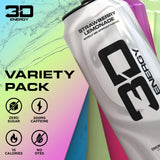 3D Sugar-Free Energy Drinks, Variety Pack - Clean Energy Drink with 200mg Caffeine, Taurine & L-Carnitine - Pre Workout Fitness Drink for Gym