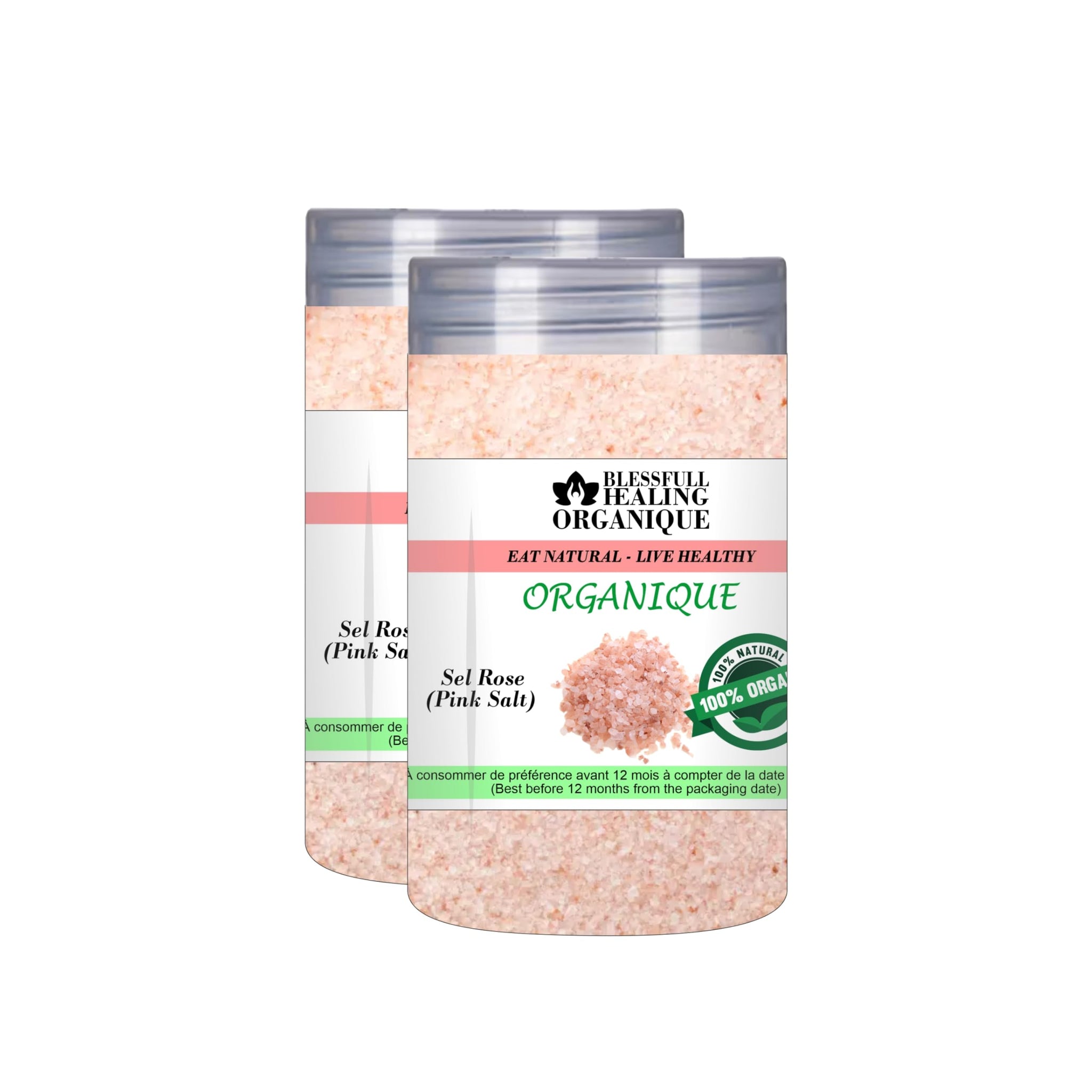 Blessfull Healing Organic Pink Salt 100 Gram (3.52 oz) Each (Pack Of 2) = 200 Grams, Vegan