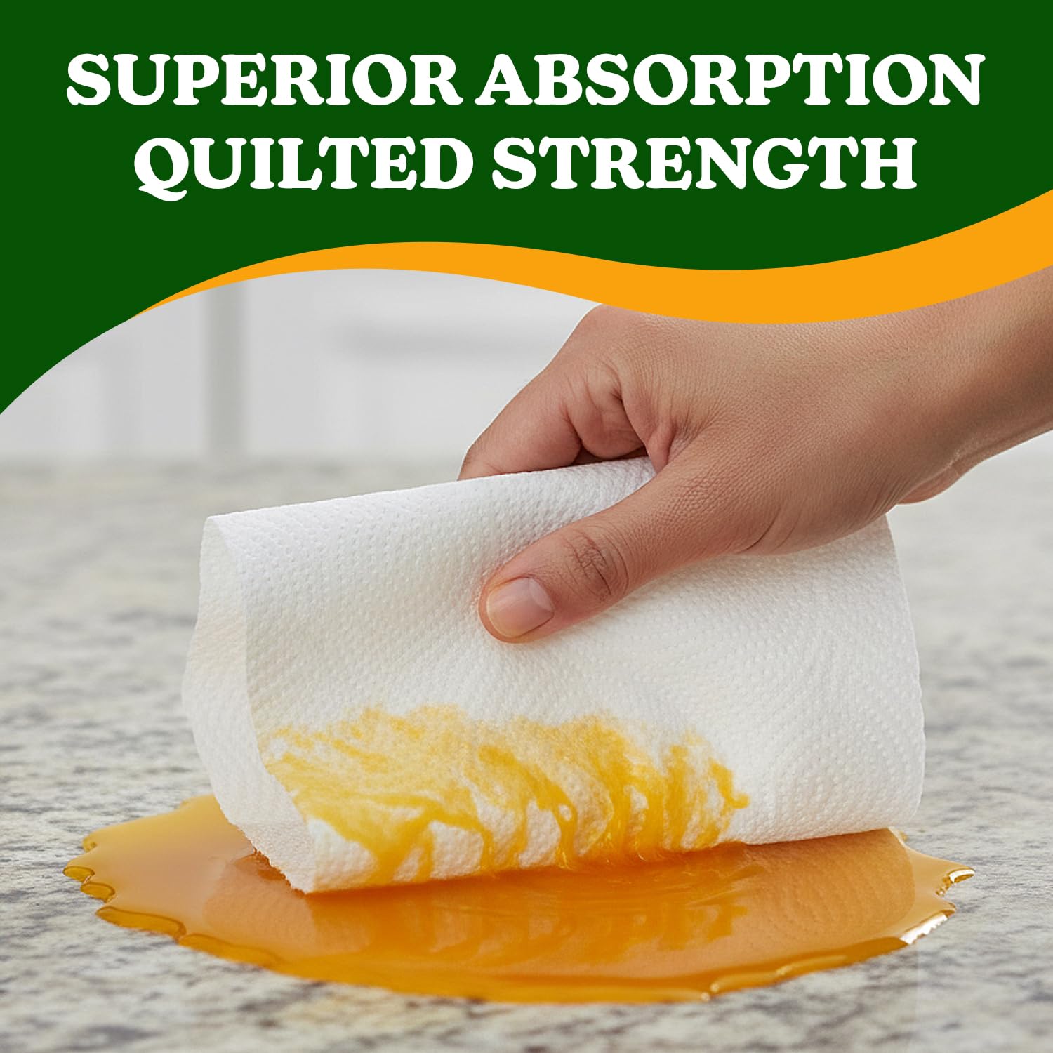 66 Sheets Super Absorbent Paper Towels (6 Rolls) - Versatile, Durable & Ultra-Strong for Multipurpose Cleaning, Perfect for Home, office & Party