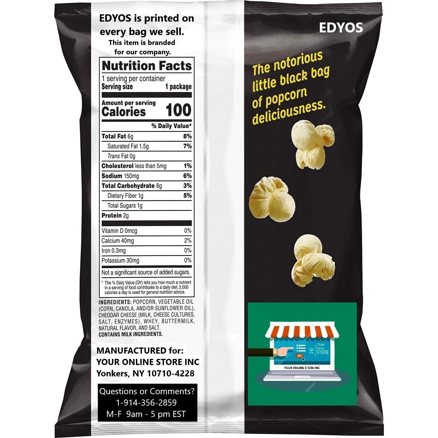 QT Limited White Cheddar Popcorn, 0.625oz, 10 Count 0.06 Ounce (Pack of 10)