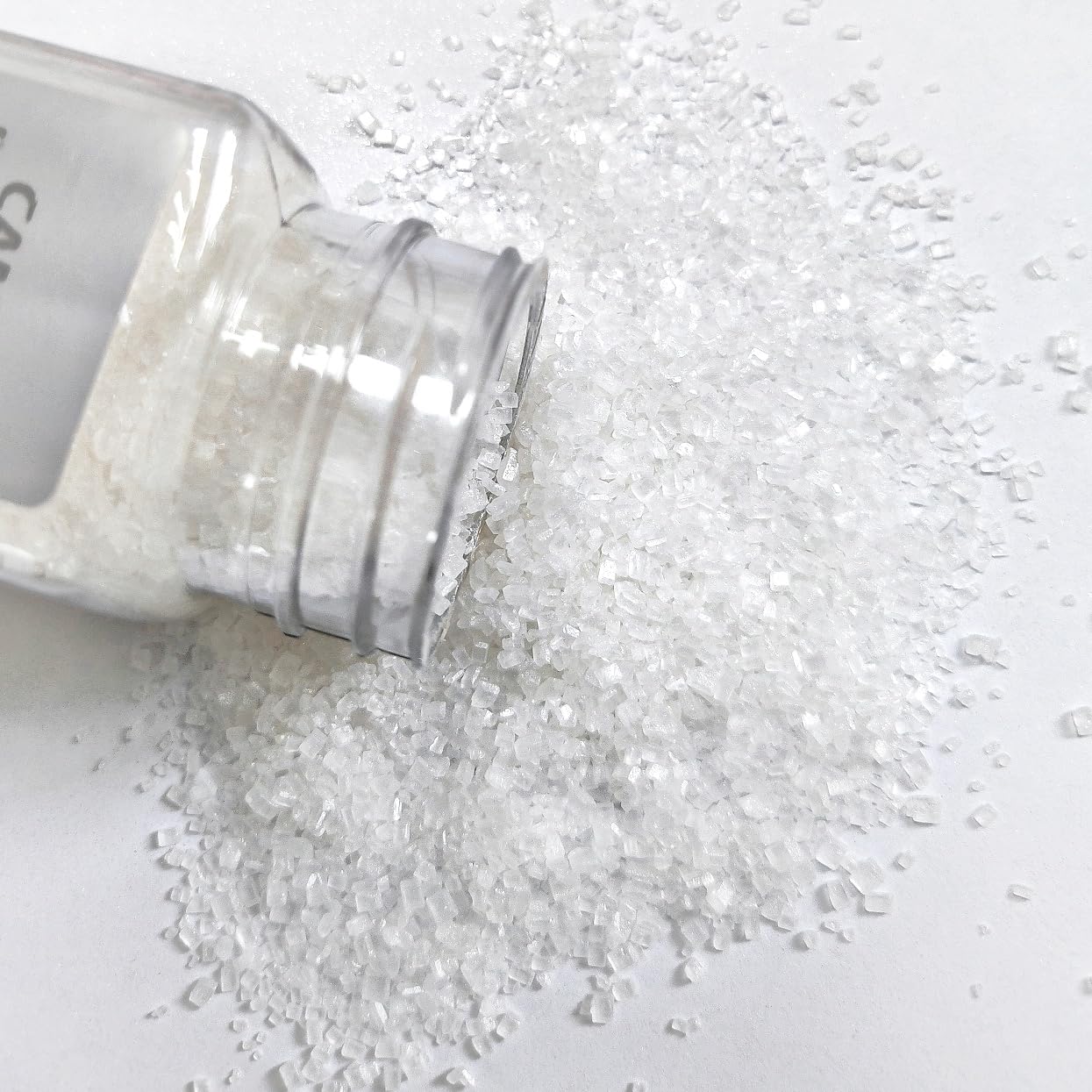 HeDeon&Rles Edible White Sanding Sugar Crystals for Baking 120g/4.23oz Sparkling Sugar Crystals Cake Cupcake Pancake Ice Cream Top Birthday Wedding
