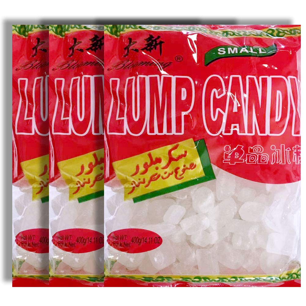 ???? BLOOMING White Lump Crystal Rock Candy, White, 400g (3 packs)