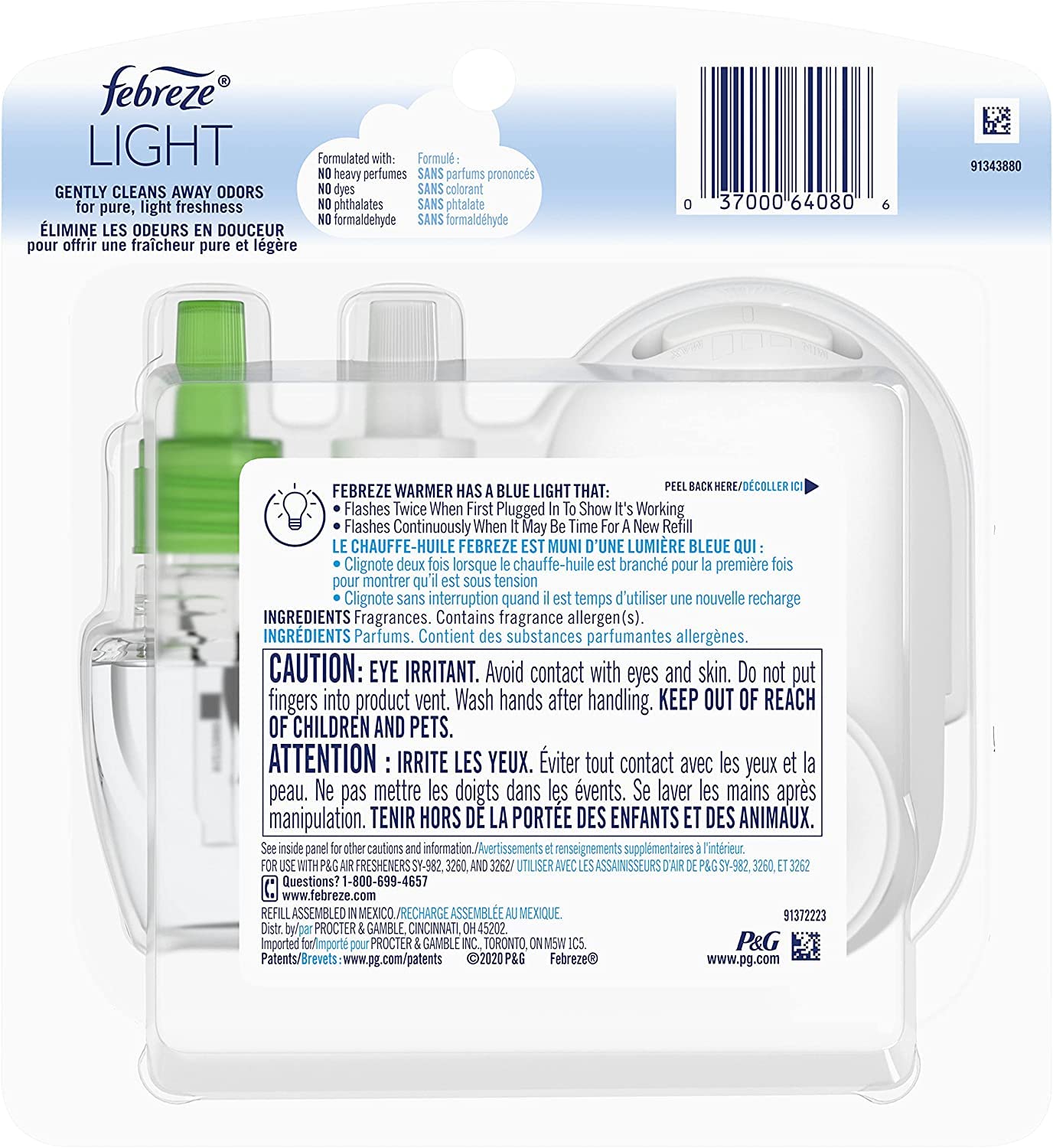 Febreze Light Plug Bamboo Starter Kit with Fade Defy Technology Pack of 2