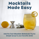 Bluestem Botanicals Organic Thyme Simple Syrup, 8 oz, Cocktail and Mocktail Mixer for Drinks, Non-Alcoholic